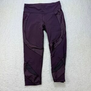 Sweaty Betty leggings womens small purple The Power Capri High Waist Mesh Panels